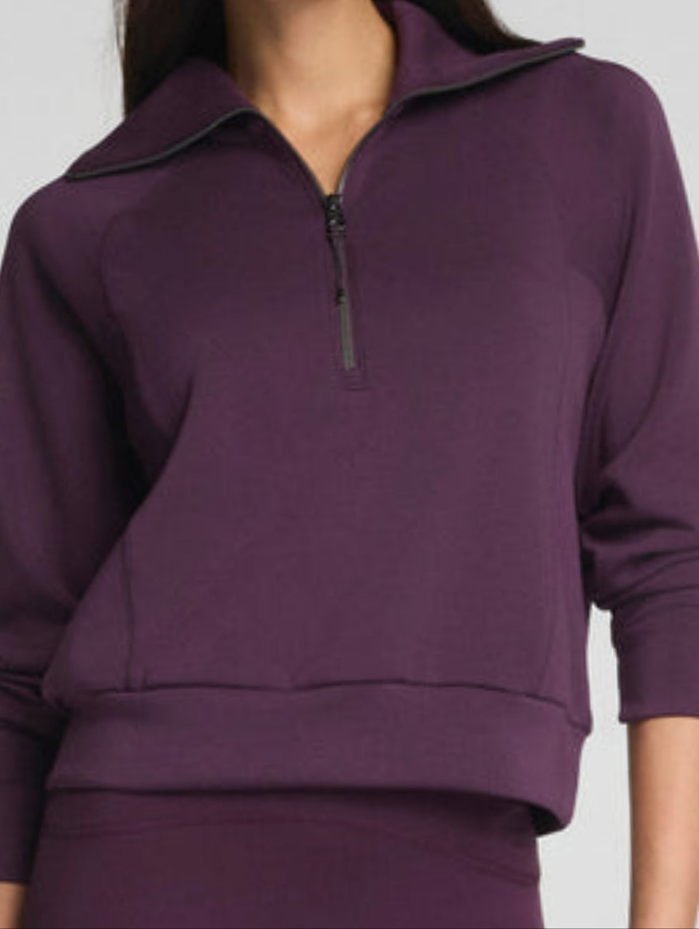 NWT SPANX Air Essentials Half Zip Sweater Blackberry - Small